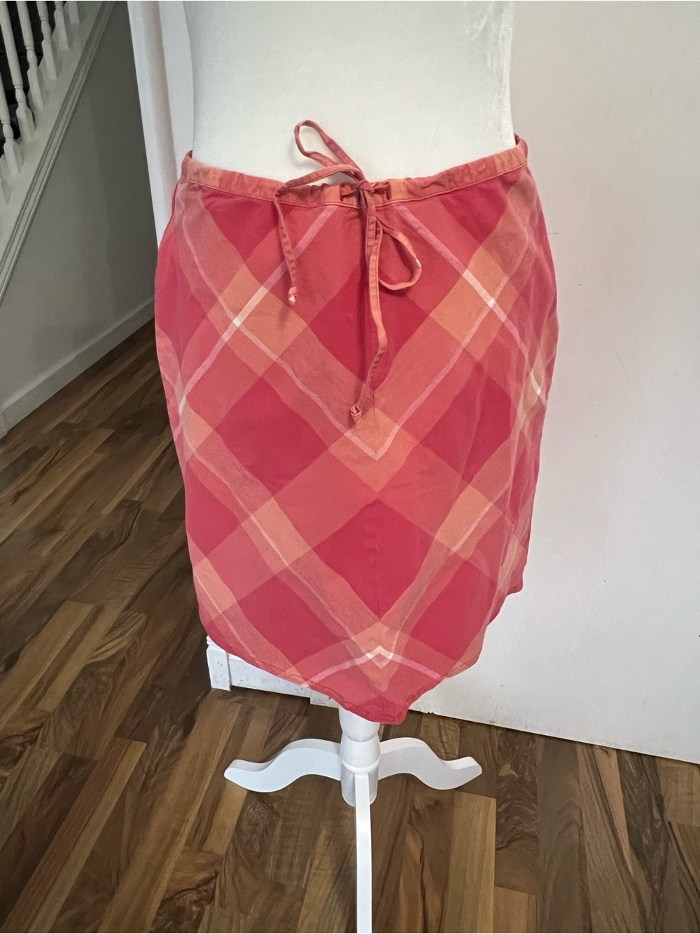 Y2k Preppy Orange, Coral & Pink A-Line coquette vintage skirt, size 7 / medium